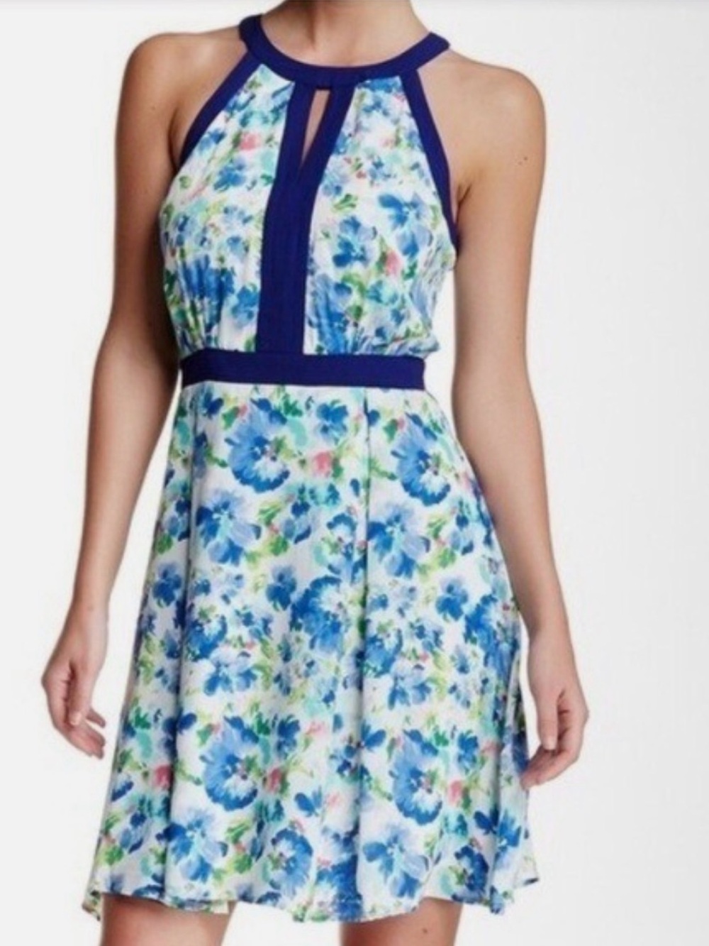 Adelyn Rae  Floral Halter A-Line Dress